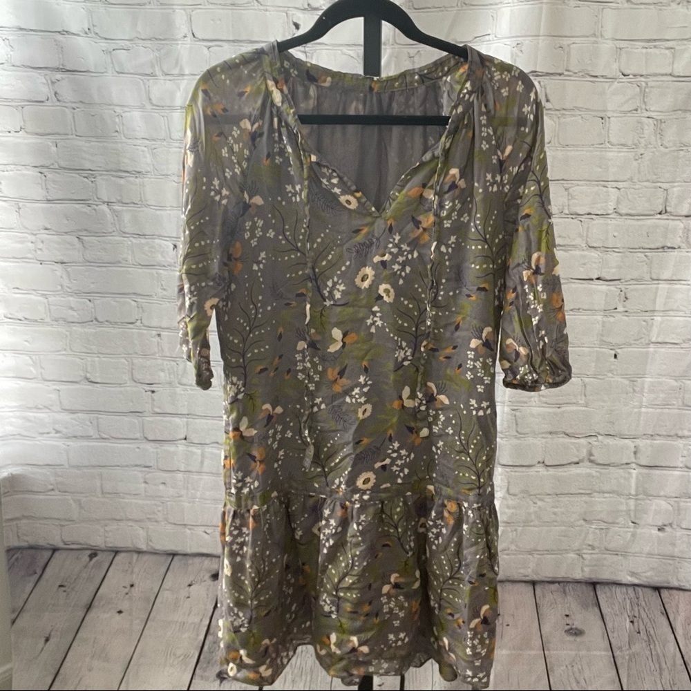 Gap Floral Midi Sleeved Dress